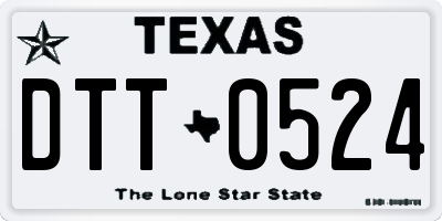 TX license plate DTT0524