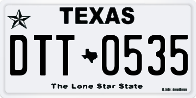 TX license plate DTT0535