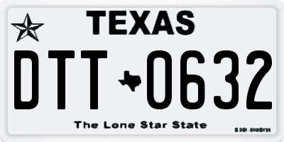 TX license plate DTT0632