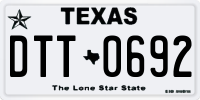 TX license plate DTT0692