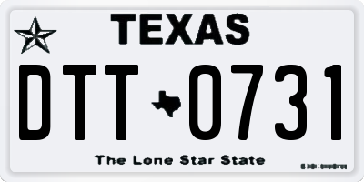 TX license plate DTT0731