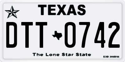 TX license plate DTT0742
