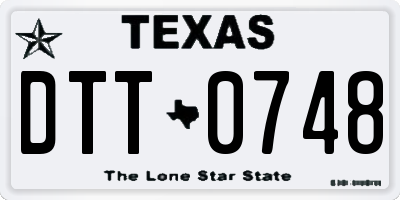 TX license plate DTT0748