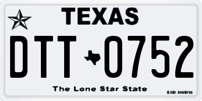 TX license plate DTT0752