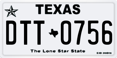 TX license plate DTT0756