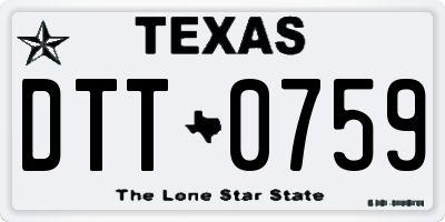 TX license plate DTT0759