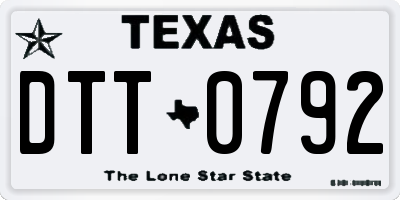 TX license plate DTT0792