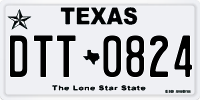 TX license plate DTT0824