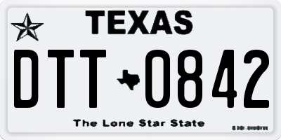 TX license plate DTT0842
