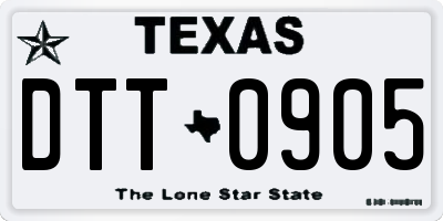 TX license plate DTT0905