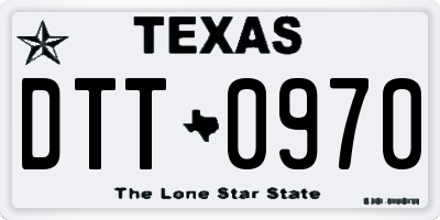 TX license plate DTT0970