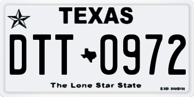 TX license plate DTT0972
