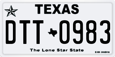TX license plate DTT0983
