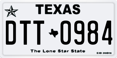 TX license plate DTT0984