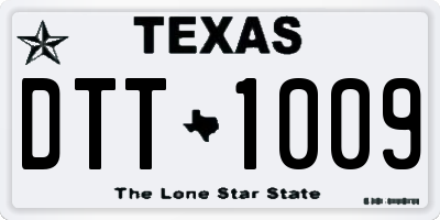 TX license plate DTT1009