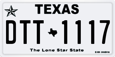 TX license plate DTT1117