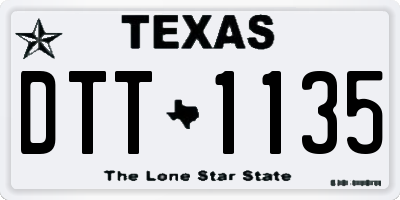 TX license plate DTT1135