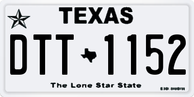 TX license plate DTT1152