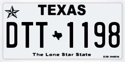 TX license plate DTT1198