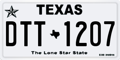 TX license plate DTT1207