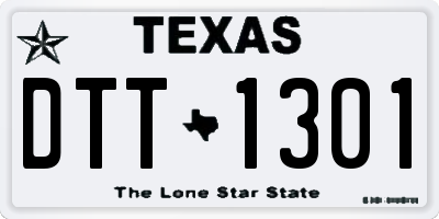 TX license plate DTT1301