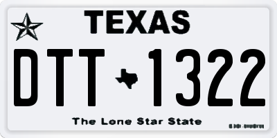TX license plate DTT1322