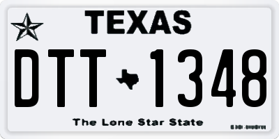 TX license plate DTT1348