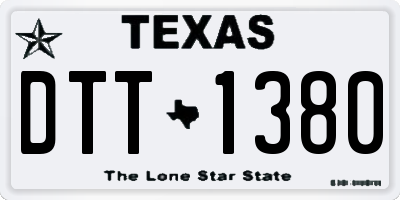 TX license plate DTT1380