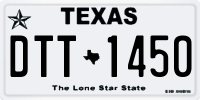 TX license plate DTT1450