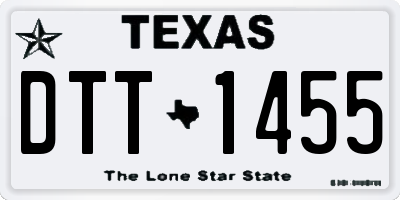 TX license plate DTT1455