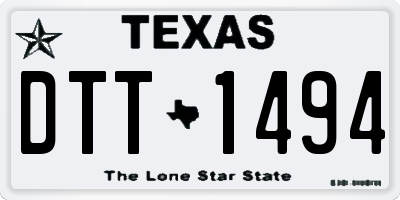 TX license plate DTT1494