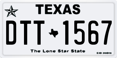TX license plate DTT1567