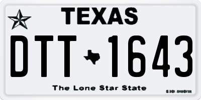 TX license plate DTT1643