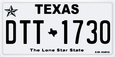 TX license plate DTT1730