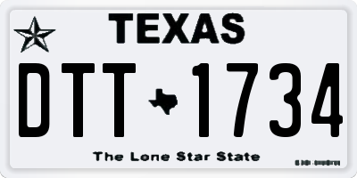 TX license plate DTT1734