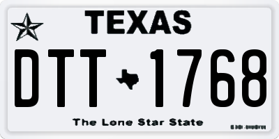 TX license plate DTT1768
