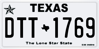 TX license plate DTT1769