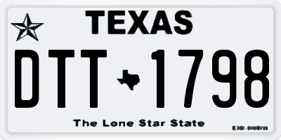 TX license plate DTT1798