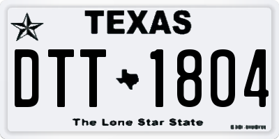 TX license plate DTT1804