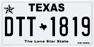 TX license plate DTT1819