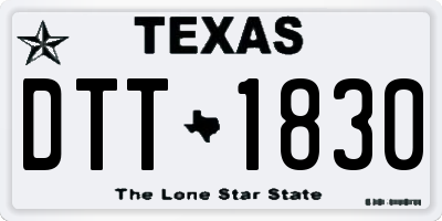TX license plate DTT1830