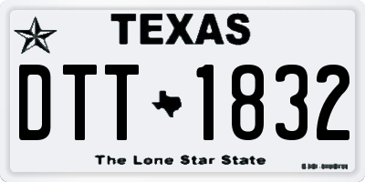 TX license plate DTT1832