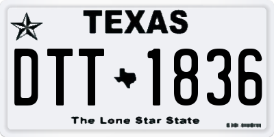 TX license plate DTT1836
