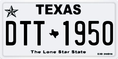 TX license plate DTT1950