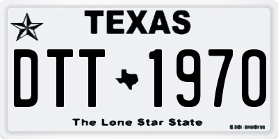 TX license plate DTT1970