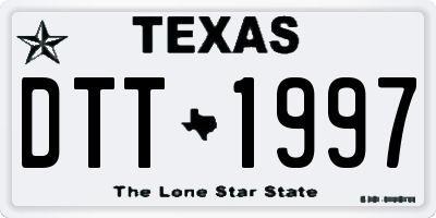 TX license plate DTT1997