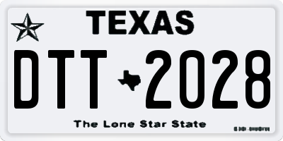 TX license plate DTT2028