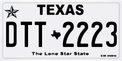 TX license plate DTT2223