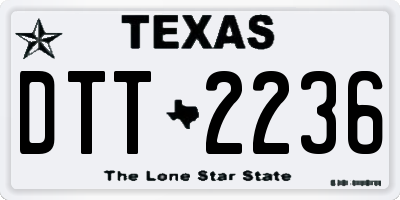 TX license plate DTT2236