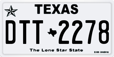 TX license plate DTT2278